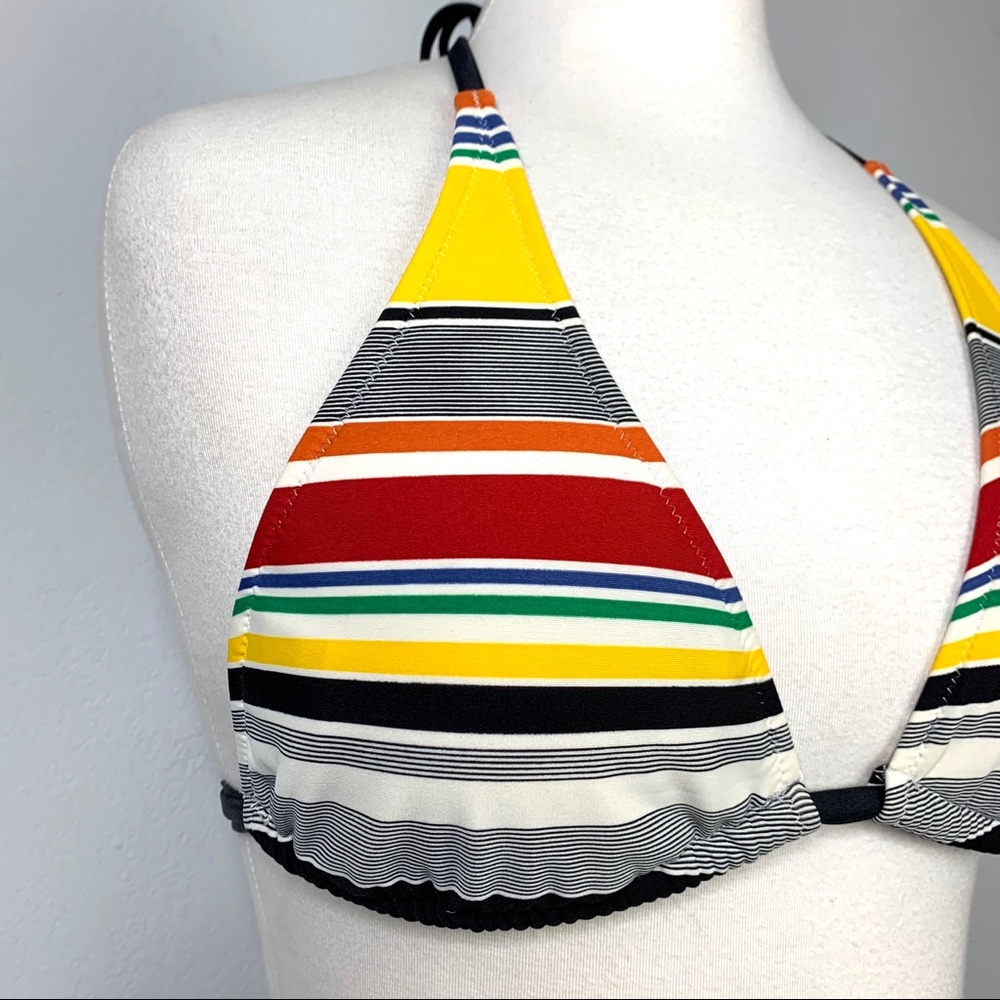 J. Crew Striped Triangle Halter Bikini Top